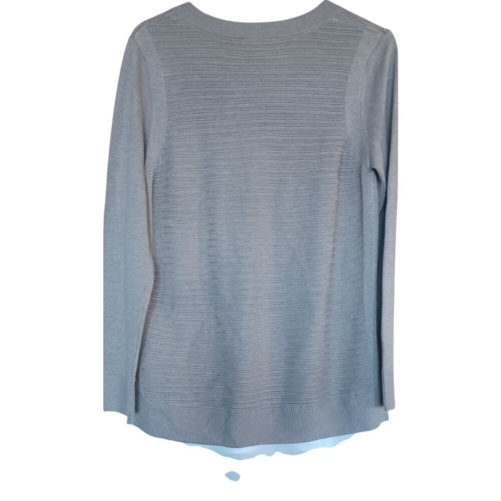 Hilary Radley Women's Medium V-Neck Layered Sweater Mocha Color Preppy Academia - Picture 4 of 7